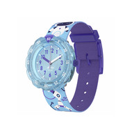 Montre Flik Flak time to discover enfant bracelet tissu bleu