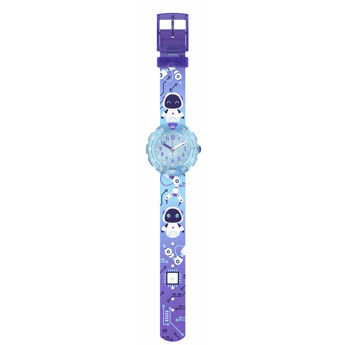 Montre Flik Flak time to discover enfant bracelet tissu bleu - vue D1