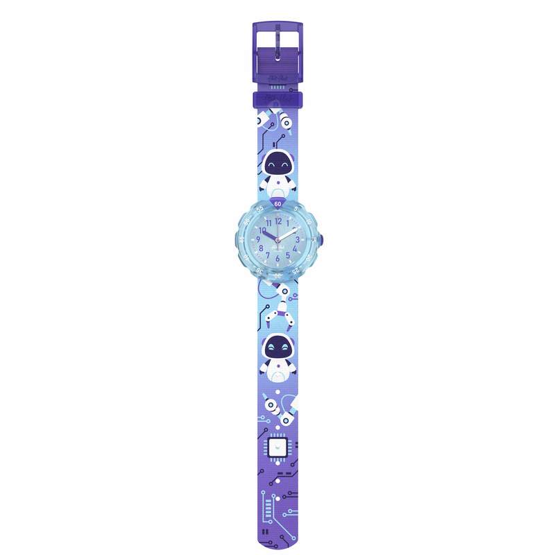 Montre Flik Flak time to discover enfant bracelet tissu bleu - vue D1