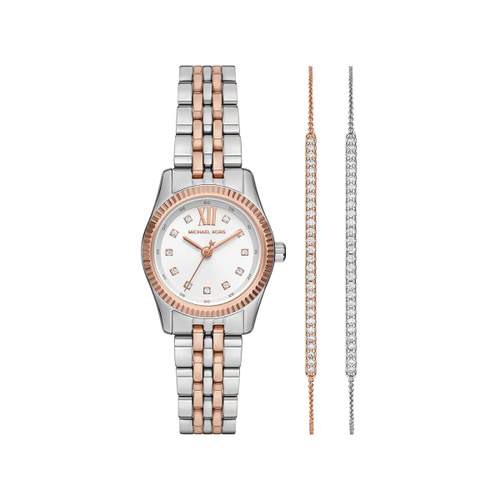 michael kors lexington dameshorloge tweekleurig roestvrij stalen armband