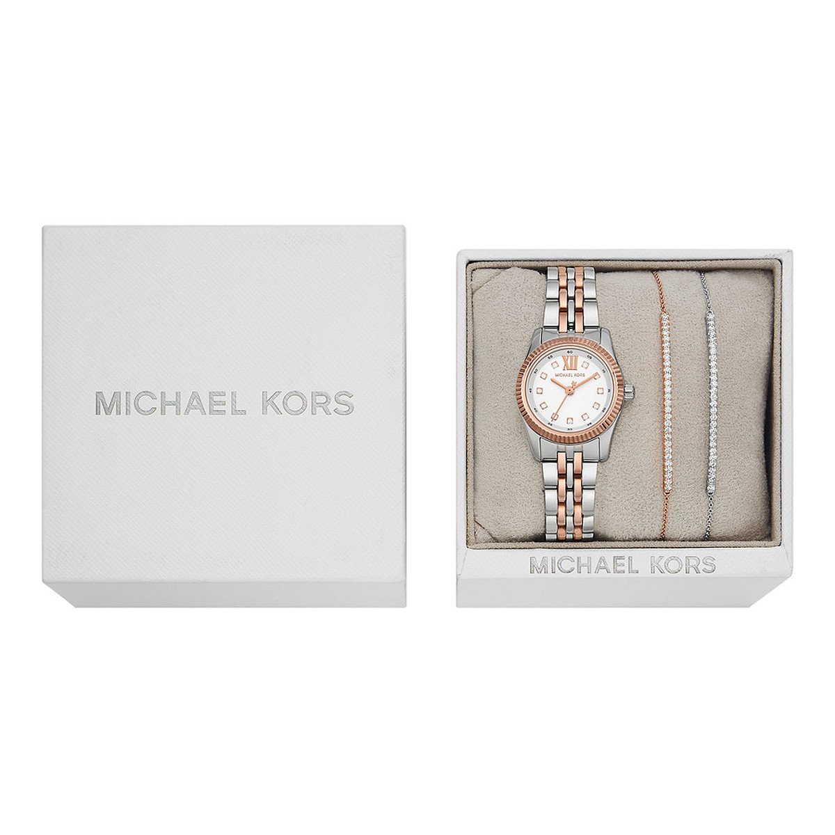 Montre michael kors lexington femme bracelet acier inoxydable bicolore - vue D1