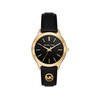 Montre michael kors slim runway femme bracelet cuir noir - vue V1