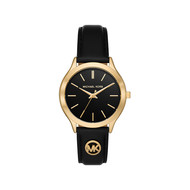 Montre michael kors slim runway femme bracelet cuir noir