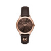 Montre michael kors slim runway femme bracelet cuir marron - vue V1