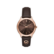 Montre michael kors slim runway femme bracelet cuir marron