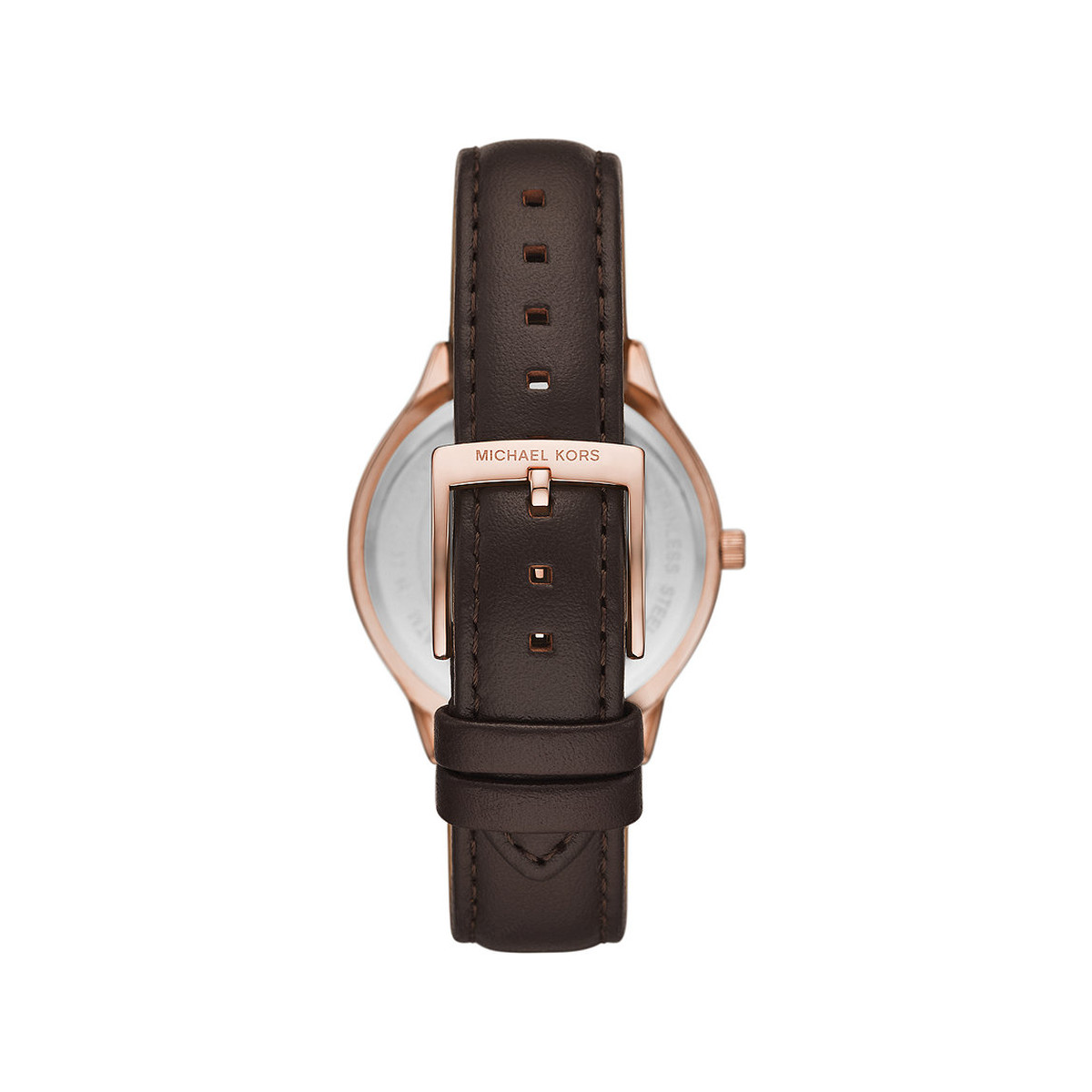 Montre michael kors slim runway femme bracelet cuir marron - vue 3