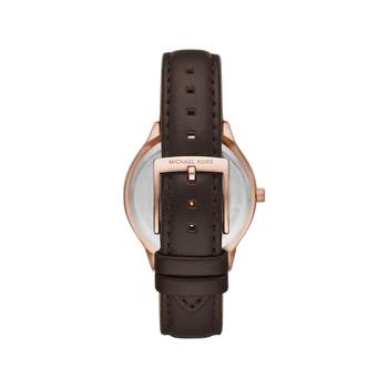 Montre michael kors slim runway femme bracelet cuir marron
