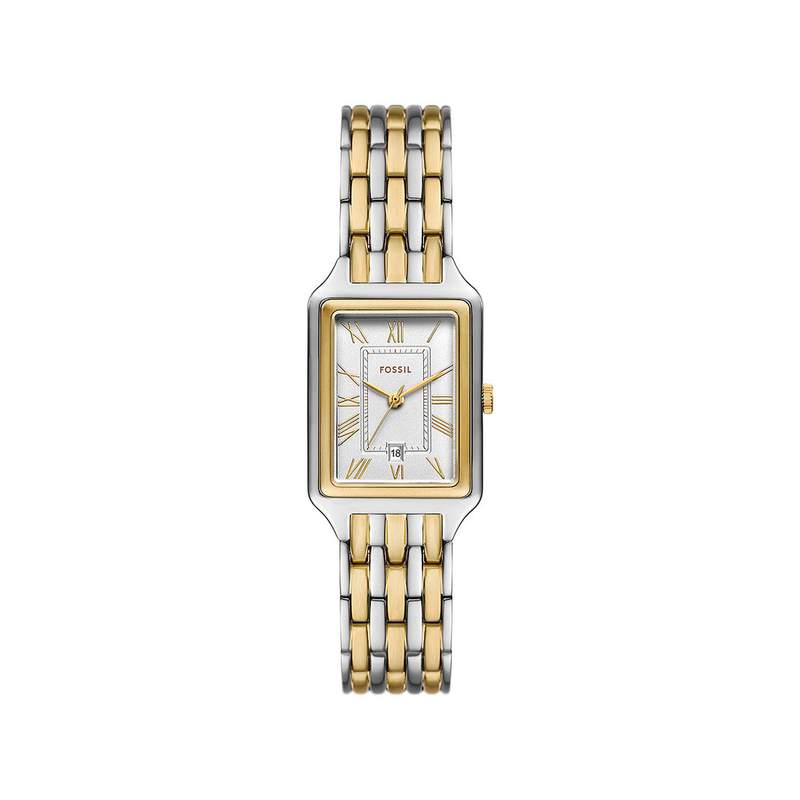 Montre fossil raquel femme bracelet acier inoxydable bicolore cadran 23mm - vue 1