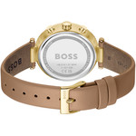 Montre BOSS business femme bracelet acier doré jaune - vue 3