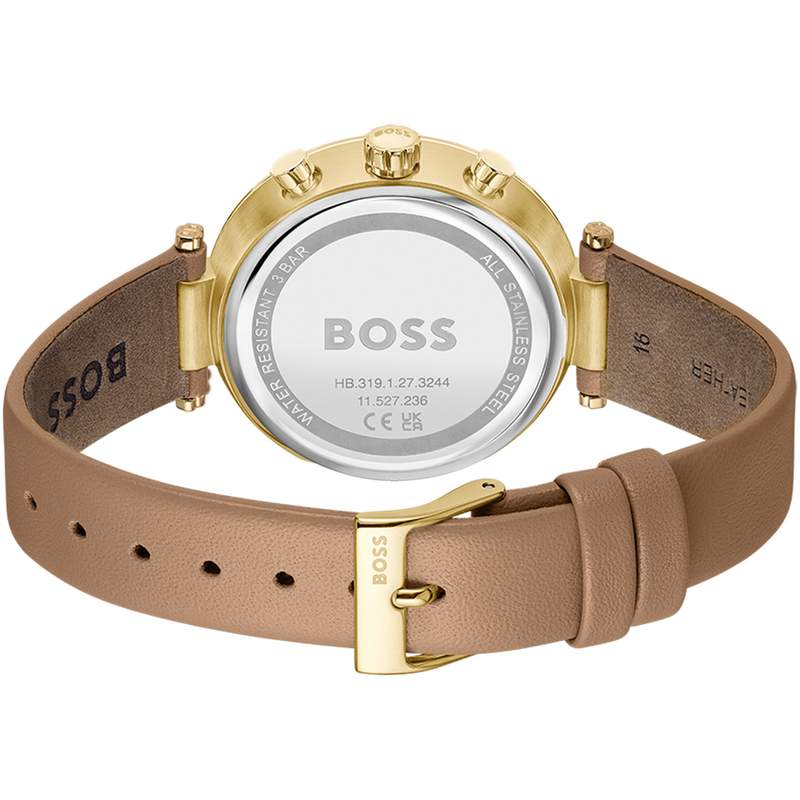 Montre BOSS business femme bracelet acier doré jaune - vue 3