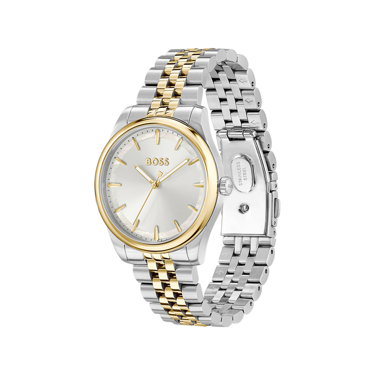 Montre BOSS sport lux femme bracelet acier argent - vue 2