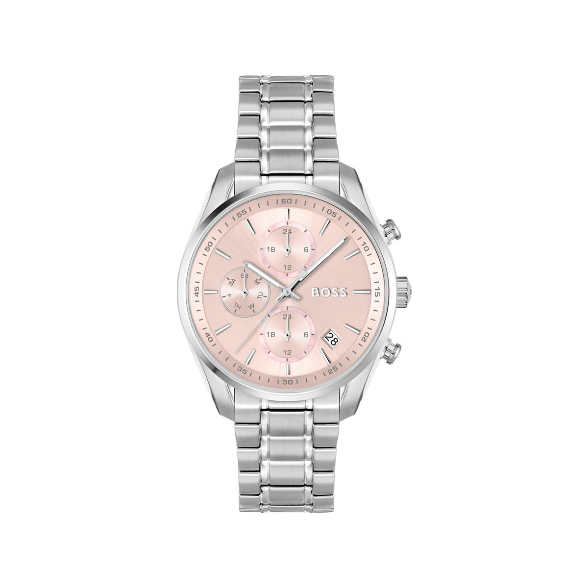 Montre BOSS sport lux femme bracelet acier argent