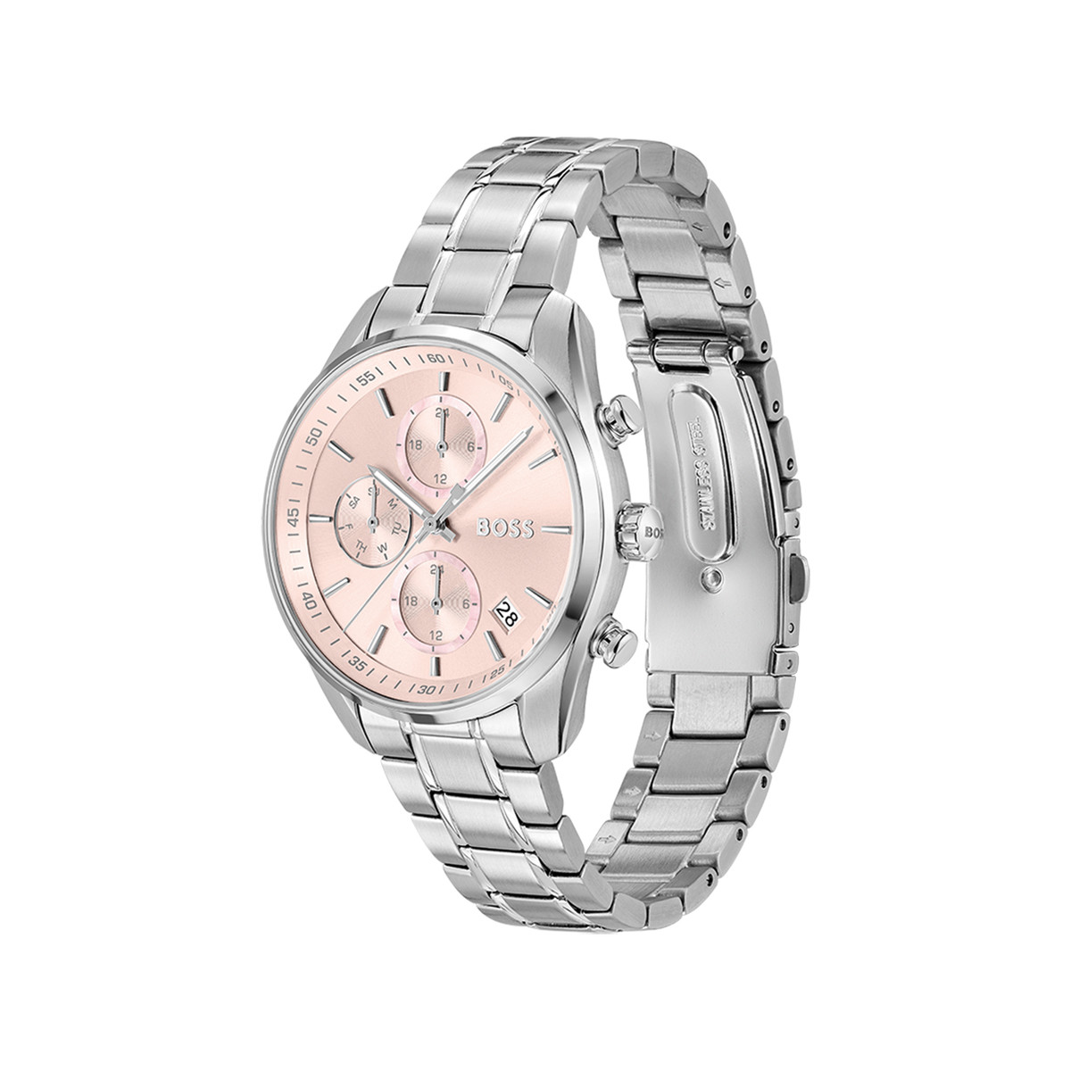 Montre BOSS sport lux femme bracelet acier argent - vue 2