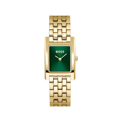 Montre BOSS business femme bracelet acier doré jaune - vue 1