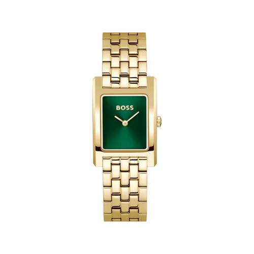 BOSS business dameshorloge met gouden roestvrijstalen armband
