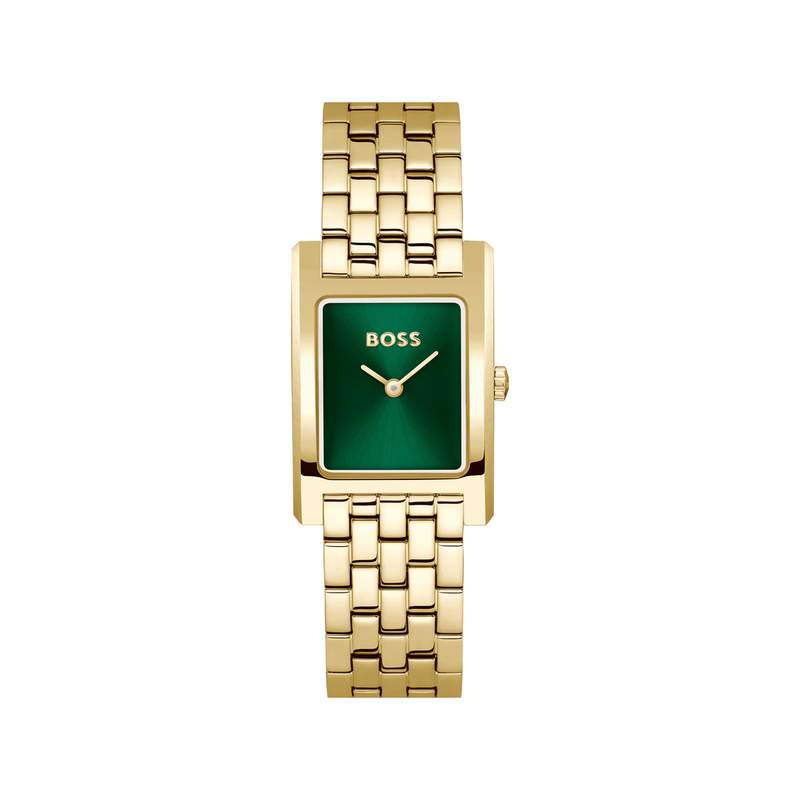 Montre BOSS business femme bracelet acier doré jaune - vue 1