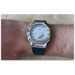 G-SHOCK ladies' watch with matte black resin bracelet - view worn 1
