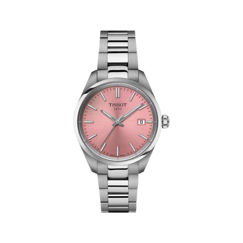 TISSOT T-CLASSIC PR 100 Women's Watch with Pink Dial and Stainless Steel Bracelet - View 1