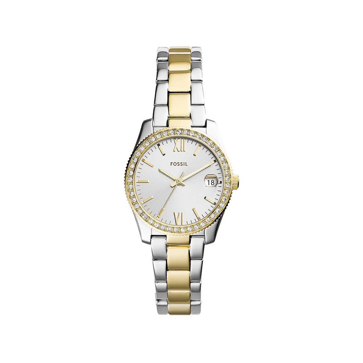 Montre FOSSIL scarlette femme bracelet acier inoxydable bicolore