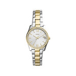 Montre FOSSIL scarlette femme bracelet acier inoxydable bicolore - vue 1