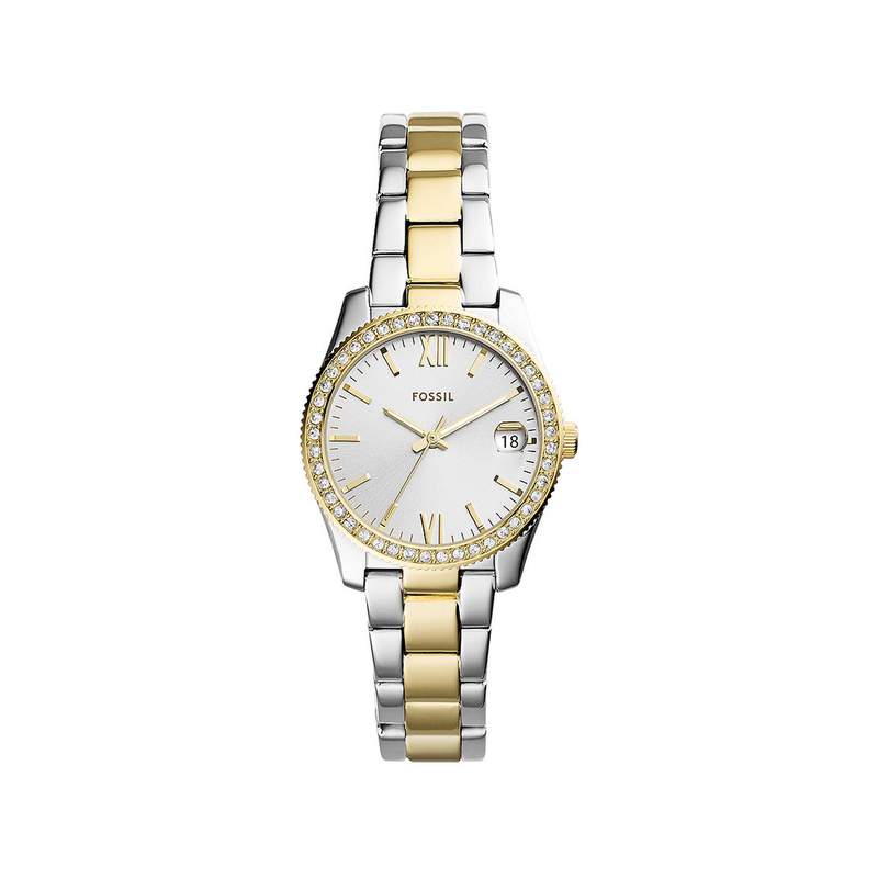 Montre FOSSIL scarlette femme bracelet acier inoxydable bicolore - vue 1
