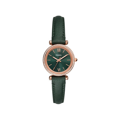 Montre FOSSIL carlie femme bracelet cuir vert - vue 1