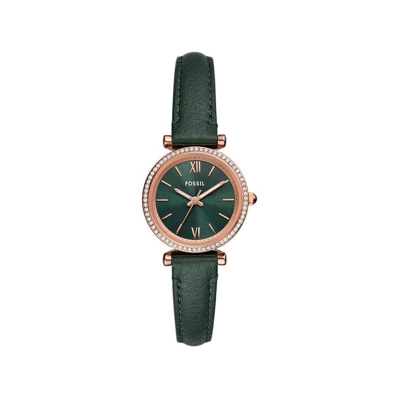 Montre FOSSIL carlie femme bracelet cuir vert - vue 1