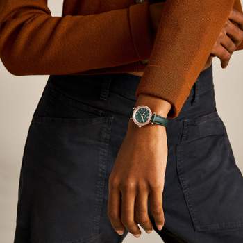 FOSSIL carlie dameshorloge met groene leren band