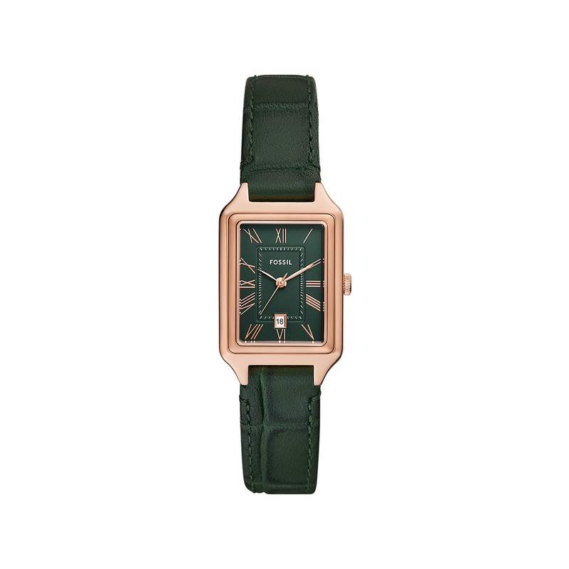 Montre FOSSIL raquel femme bracelet cuir vert - vue 1