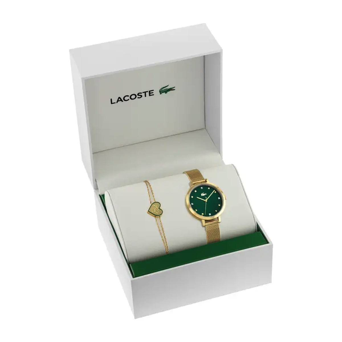 Montre LACOSTE ladies giftset femme bracelet acier doré jaune - vue D1