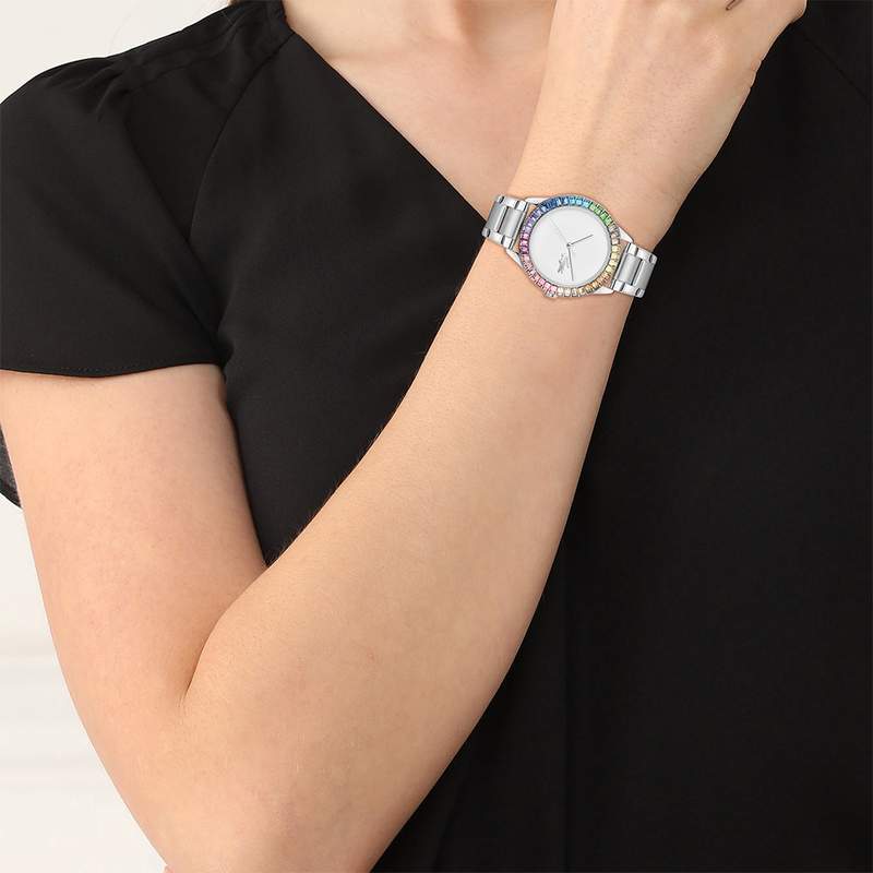 Montre LACOSTE Ladycroc femme bracelet acier - vue porté 1