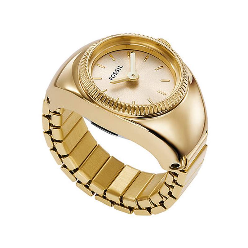 Montre FOSSIL watch ring femme bracelet acier inoxydable doré - vue 1