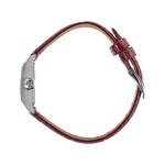 Montre LIP CHURCHILL C18 femme cadran gris bracelet cuir rouge boitier acier - vue 2