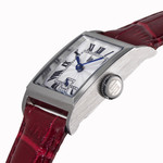 Montre LIP CHURCHILL C18 femme cadran gris bracelet cuir rouge boitier acier - vue D2