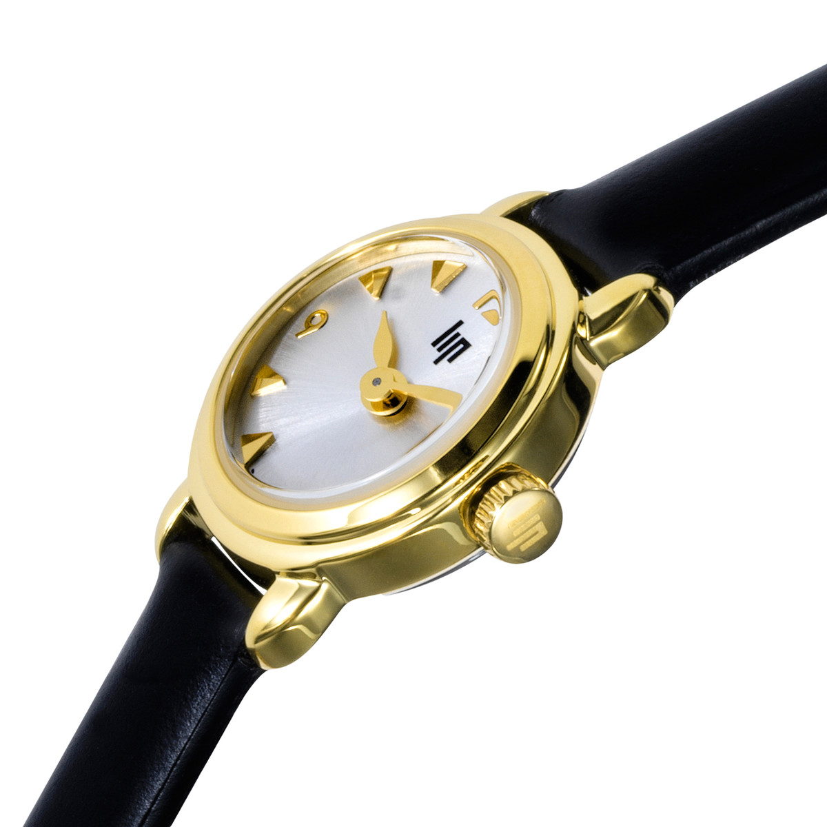 Montre LIP femme analogique, bracelet cuir noir - vue D2