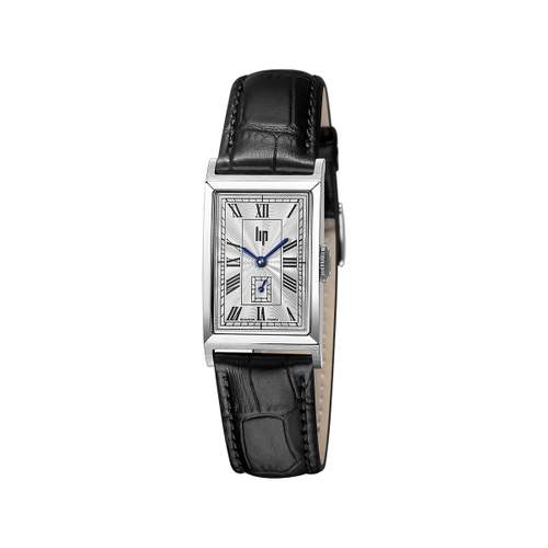 LIP analog ladies watch, black leather strap