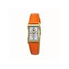 Montre LIP femme analogique, bracelet cuir orange - vue V1