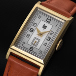 Montre LIP femme analogique, bracelet cuir orange - vue D1