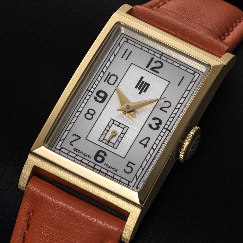 Montre LIP femme analogique, bracelet cuir orange - vue D1