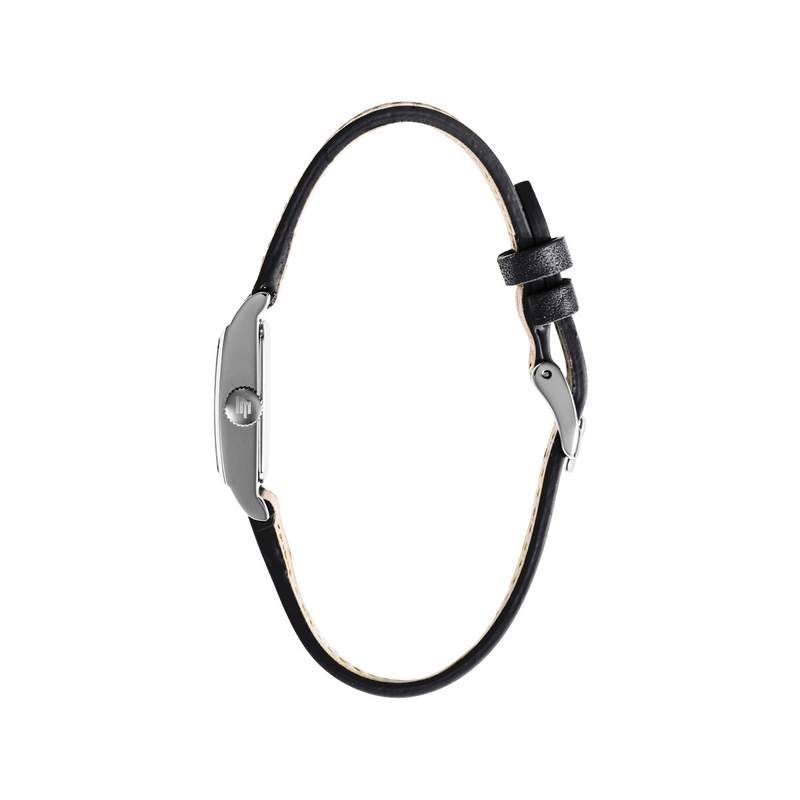 LIP analog ladies watch, black leather strap - view 2