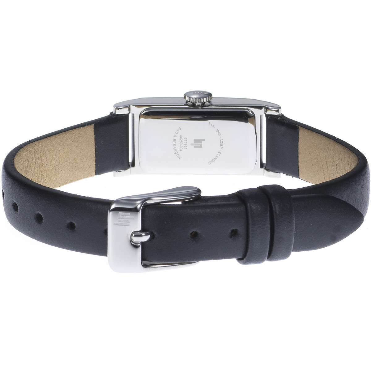 Montre LIP femme analogique, bracelet cuir noir - vue 3