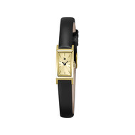 Montre LIP femme analogique, bracelet cuir noir