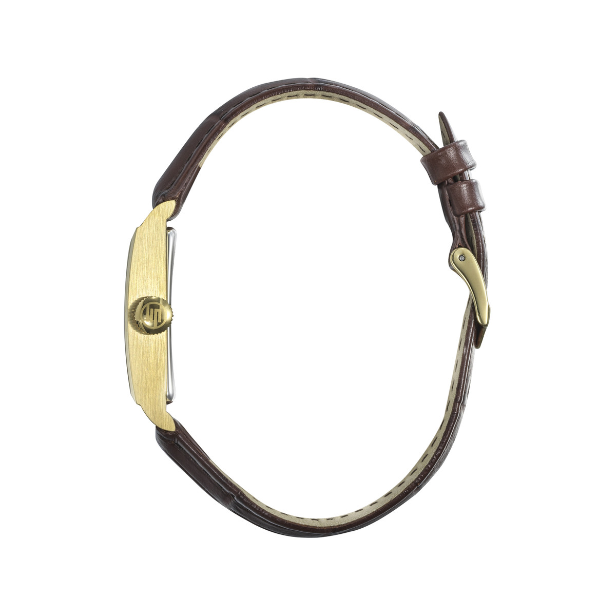 Montre LIP femme analogique, bracelet cuir marron - vue 2