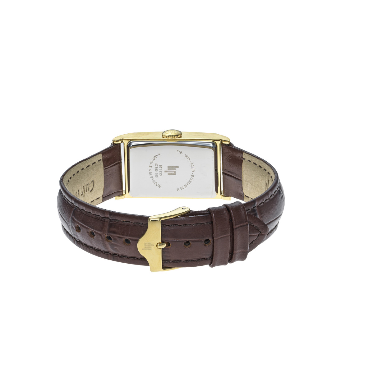 Montre LIP femme analogique, bracelet cuir marron - vue 3