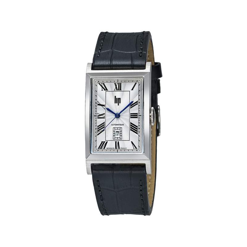 Montre LIP homme automatique, bracelet cuir noir - vue 1