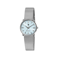 Montre LIP femme analogique, bracelet métal argent