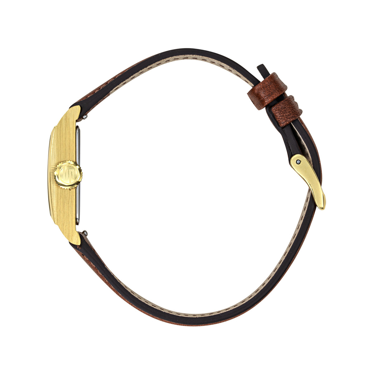 Montre LIP femme analogique, bracelet cuir marron - vue 2