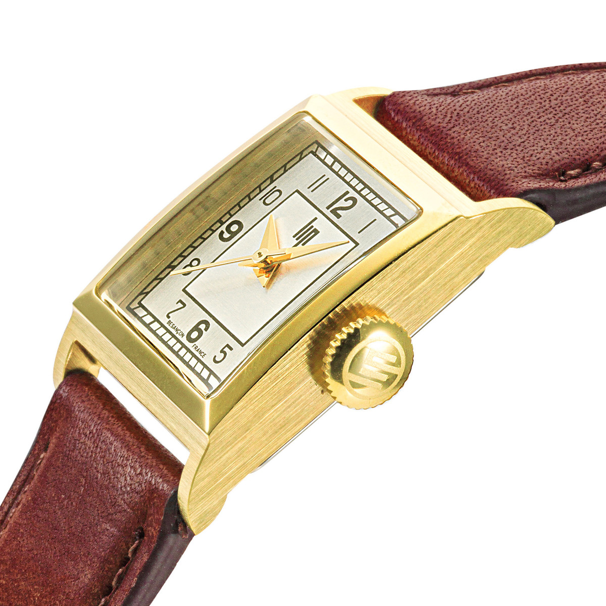 Montre LIP femme analogique, bracelet cuir marron - vue D2