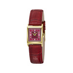 Montre LIP femme analogique, bracelet cuir bordeaux - vue 1