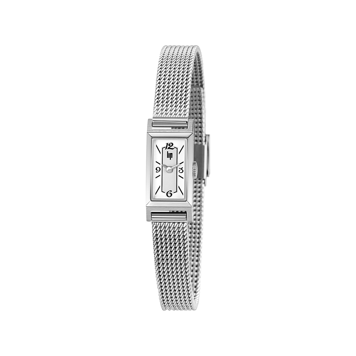 Montre LIP femme analogique, bracelet métal argent